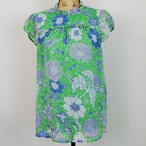 Joie Embroidered Blouse Sz M